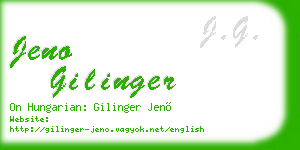 jeno gilinger business card